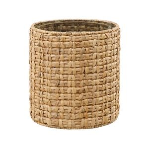 Design Square Molly Round Woven Side Table Glass Top Natural