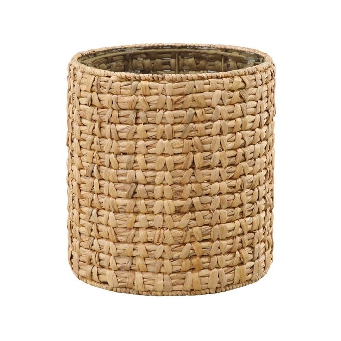 Design Square Molly Round Woven Side Table Glass Top Natural