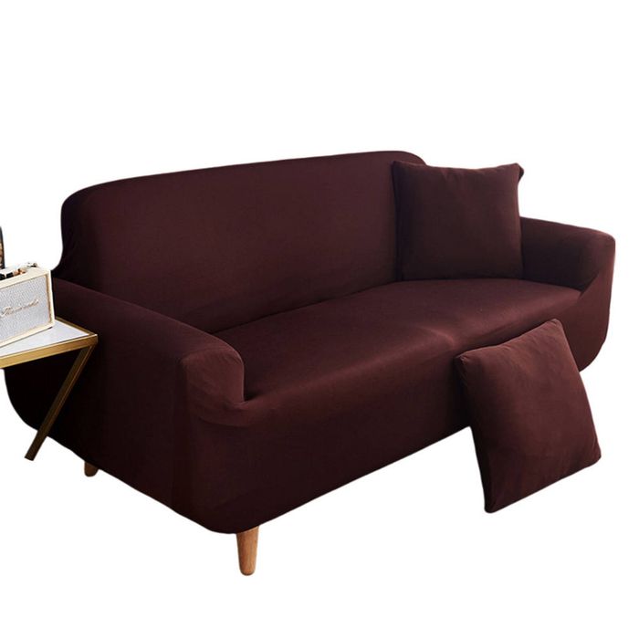 Catzon 1 Seater Stretch Sofa Cover Non-slip Polyester Printing Elastic Bottom