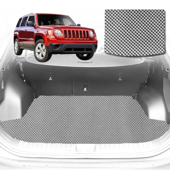 6D Diamond Car Boot Mat for Jeep Patriot MK2006-2015-Cargo Mat-Grey-Outback GT