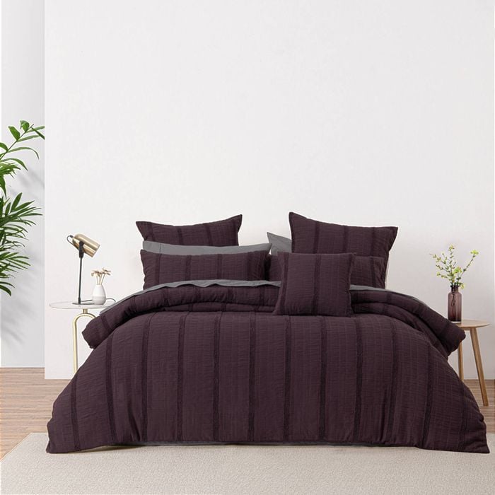 Bianca Malua King Grape Polyester Quilt Cover Set