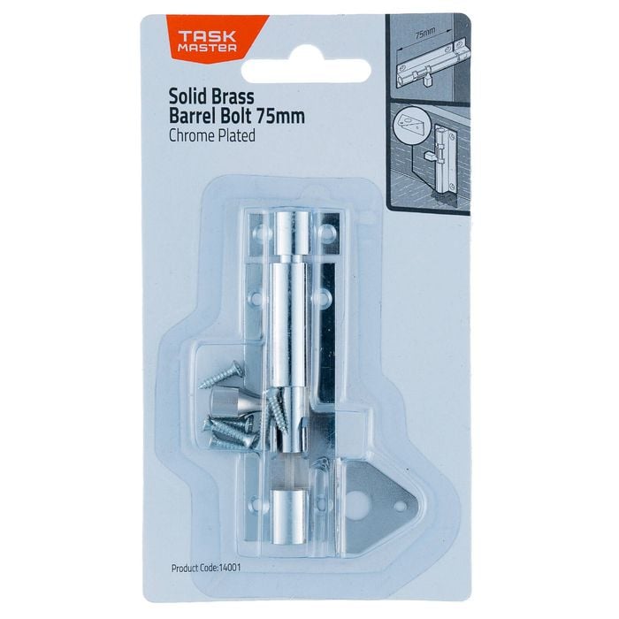 Taskmaster 75mm Chrome Plated Barrel Bolt