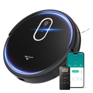 MyGenie Hydraclean Robot Vacuum & Mop, Wet/Dry, HEPA, Smart Navigation Black
