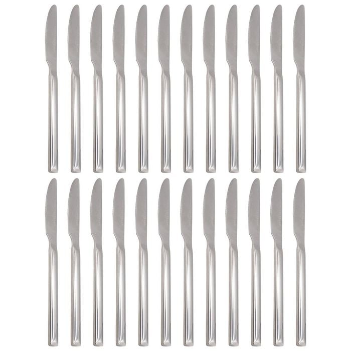 Tondo Stainless Steel Dinner Knives - 23cm - 6x Durable Rust Resistant Stainless Steel Dishwasher Safe Flatware Set