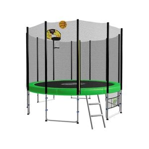 Kahuna Blizzard 10ft Trampoline With Basketball Set  Green