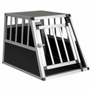 Costway Travel Dog Crate Cage Aluminum Pet Kennel Transport Box Lockable