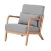 Kamden Armchair Pine Wood Frame Fabric Cover Grey
