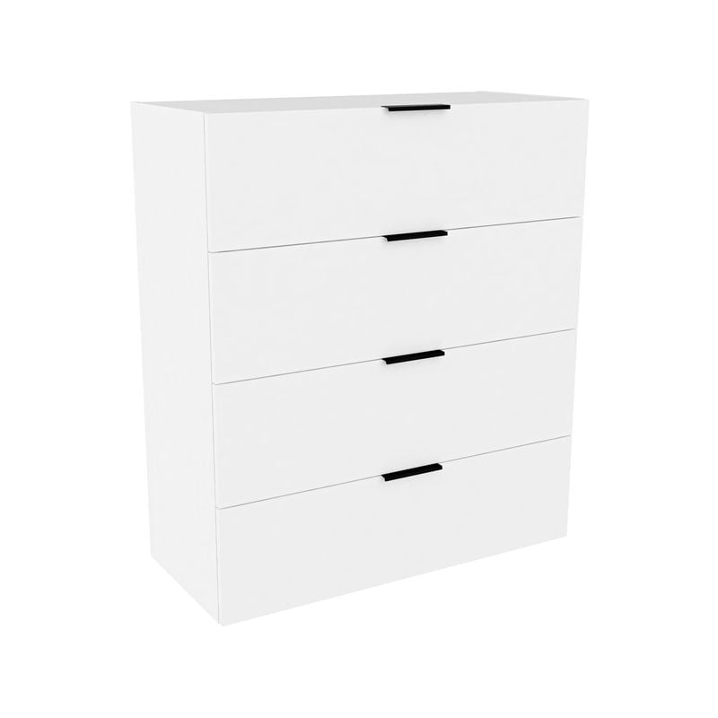 Lugna 1024 x 900 x 380mm White 4 Drawer Storage Cabinet