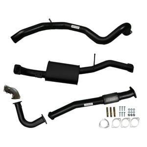 Ignite Exhausts Turbo Back For Nissan Gu Patrol 4.2l Turbo Diesel Wagon 3" Dump / Muffler Black Aluminised Steel