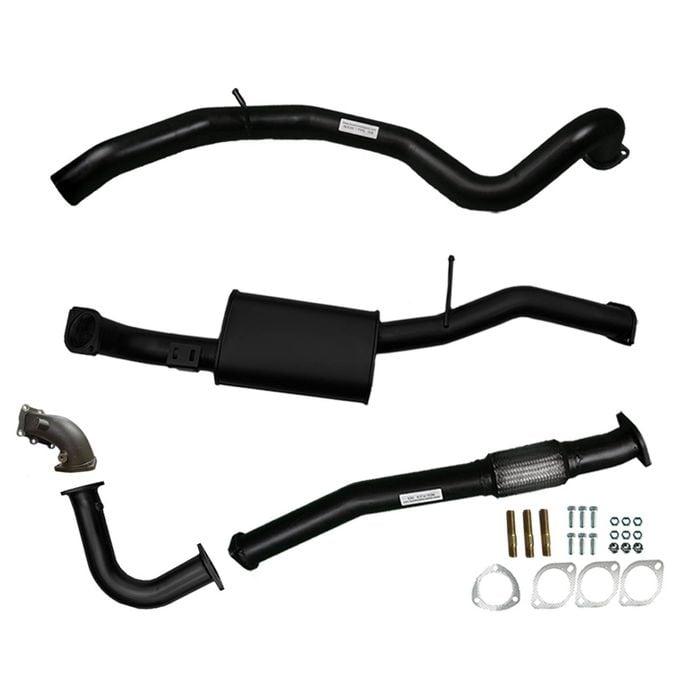Ignite Exhausts Turbo Back For Nissan Gu Patrol 4.2l Turbo Diesel Wagon 3" Dump / Muffler Black Aluminised Steel