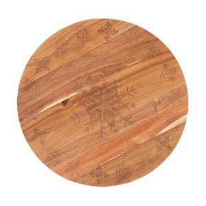 Bread And Butter 18" Wooden Lazy Susan Tray Brown