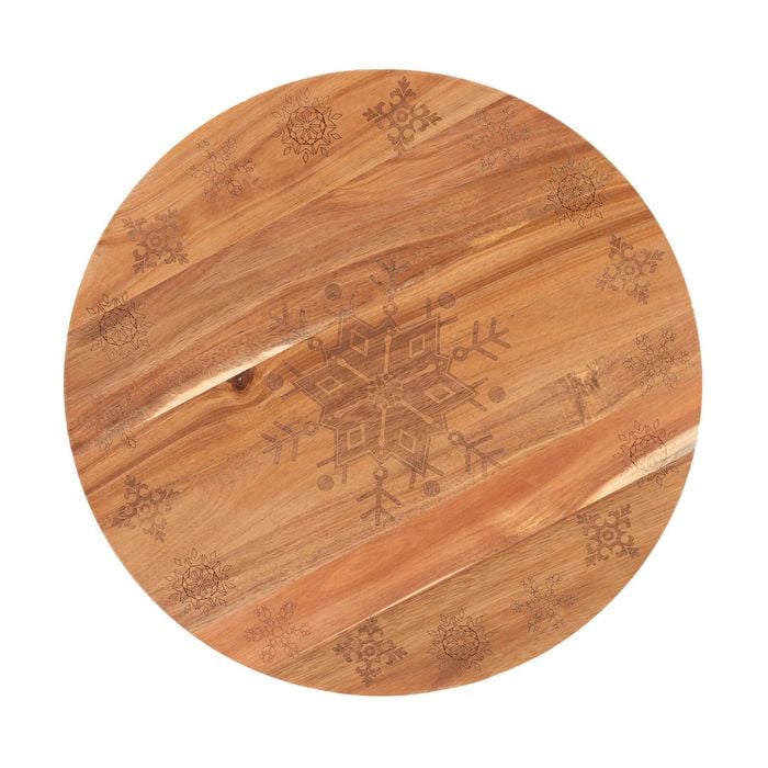 Bread And Butter 18" Wooden Lazy Susan Tray Brown