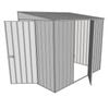 Build-a-Shed 1.5 x 2.3 x 2m Hinged Door Tunnel Shed with Hinged Side Door - Zinc