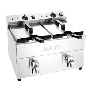Apuro Double Induction Fryer Twin Tank 2x7.5l 2x3kw Ct012-a Commercial Kitchen Cooking Equipment