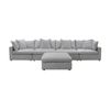 Kensington 4 Seater Corner Fabric Sofa Modular Lounge Ottoman Silver Grey