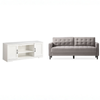 Zinus 3 Seater Mid Century Sofa & Bennett TV Cabinet 147cm Set