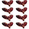 8PK Urban Moth Clip Christmas Decoration Ornament 9cm Burgandy/Red