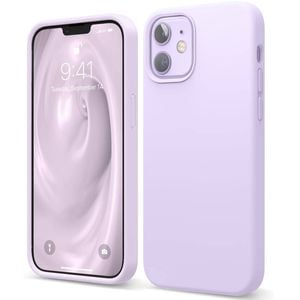 Silicone Phone Case For iPhone 12 Shockproof Microfiber Lining - Lilac
