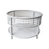 Bahama 79.5cm Bamboo Coffee Table Round w/ Glass insert - Rustic Wash