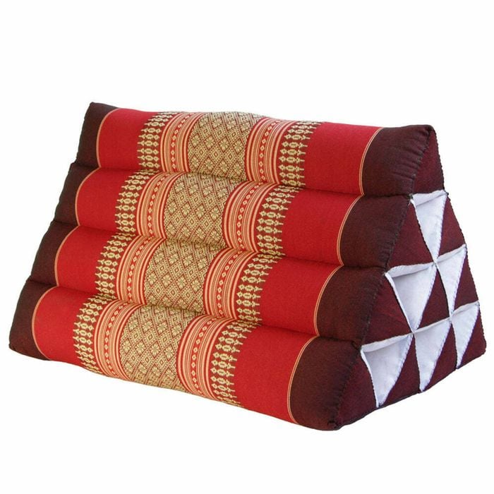 Thai Triangle Backrest Cushion - Handmade with Kapok Fill - Red