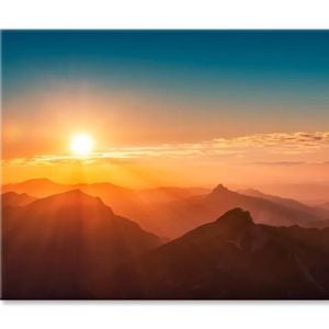 Colorful Sunset on Austrian Mountain  Print 100% Australian Made 120 x 90cm  (Stretched)
