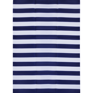 Fab Habitat 270x360cm Blue And White Brittany Stripes Foldable Waterproof Caravan Outdoor Mat