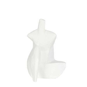 Belle Henry Polyresin Sitting Statue 27cm Sculpture Decor - White