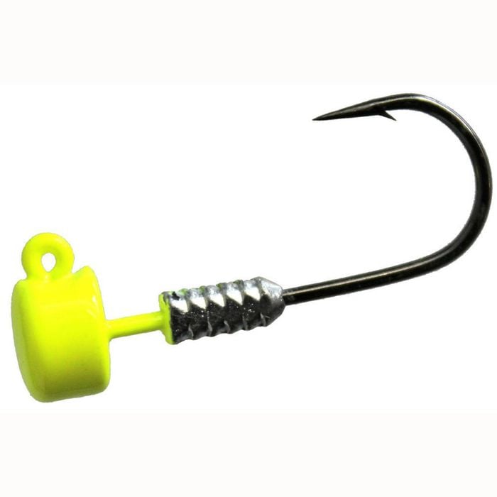 1/6oz/Size 1 Hook TT Lures Chartreuse Nedlockz Jighead - Mushroom Head Jig Head