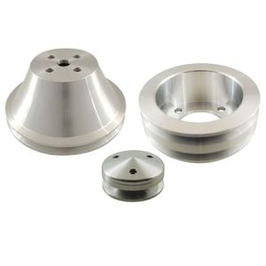 Cal Custom V Groove Aluminium Pulley Set (set C), Suits Ford Windsor/cleveland 1969+