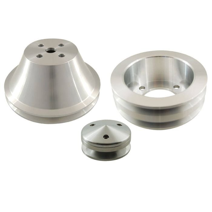 Cal Custom V Groove Aluminium Pulley Set (set C), Suits Ford Windsor/cleveland 1969+