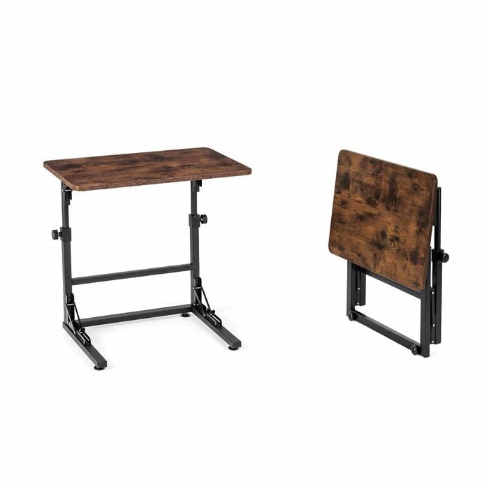 Costway Folding C-shaped End Table Adjustable Sofa Side Standing Desk
