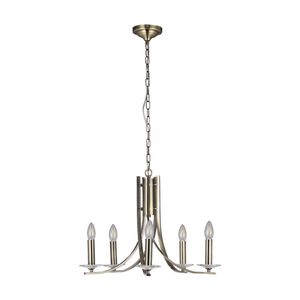 Lexi Lighting Corrine 5 Lights Chandelier Antique Brass Metal 1900mm