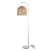 Oriel Lighting Jess Floor Lamp With White Base And Batur Shade