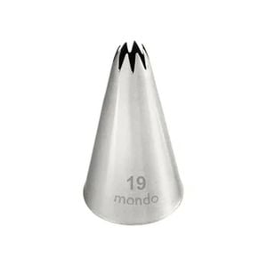 Mondo Stainless Steel #19 Star Piping Tip Icing Cake Decorating Nozzle Silver
