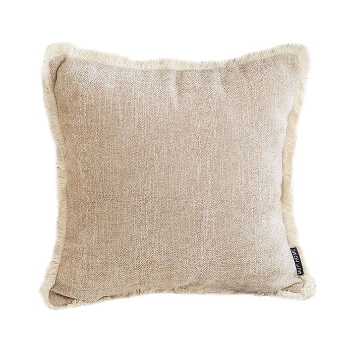 SOGA 45CM Milk Coffee Chenille Throw Pillow