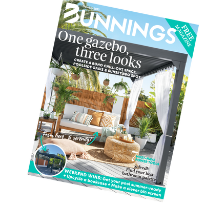 October 2022 Bunnings magazine in tilted