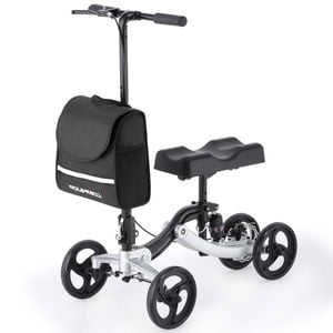 EQUIPMED Knee Scooter Walker Disc Brake - Suspension Bag - Broken Leg Ankle Foot Mobility - Crutches Alternative -