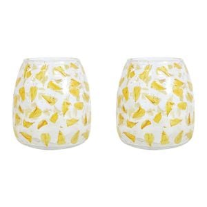 2PK LVD Glass Tealight Holder/Bud Vase Home Decor 10cm Buttercup Petal