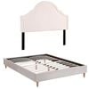 Artiss Queen Bed Frame with Scalloped Velvet Headboard Wooden Platform Base