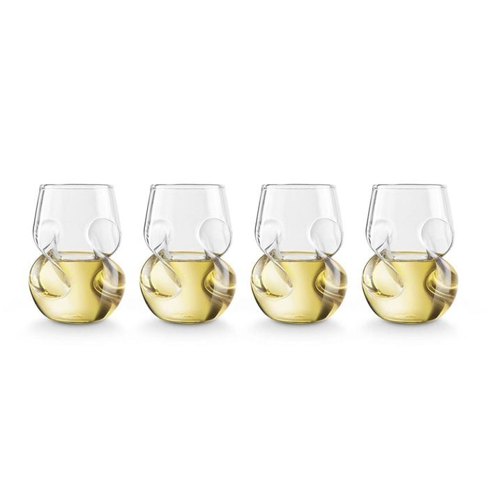 4pc Final Touch Conundrum White Wine Glasses Clear