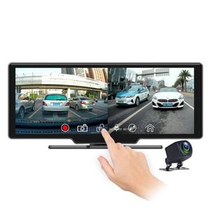 Elinz 10.26" Dash Cam Carplay & Android Real 4K + 1080P Dual Camera WiFi ADAS