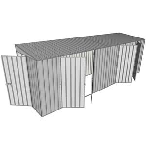 Build-a-Shed 1.5 x 6 x 2m Hinged Door Tunnel Shed With 2 Double Hinged Side Doors - Zinc