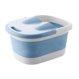 Foot Spa Water Pedicure Foldable Bucket Folding Massage Footbath Soaking Basin (Blue)