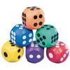 10cm Coloured Rubber Dice - 6 Pack