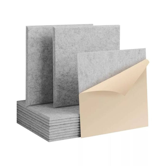 iDeer Life 12PCS Acoustic Foam Sound Absorbing Panels Wall Tiles Square - Light Grey