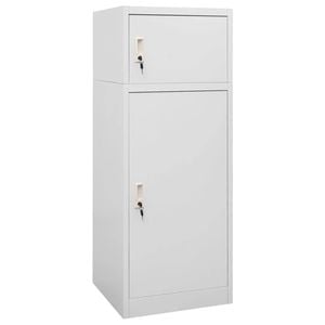 vidaXL Saddle Cabinet Light Grey Steel Tack Locker Shelf Storage Organiser