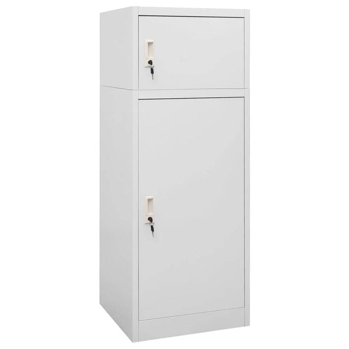 vidaXL Saddle Cabinet Light Grey Steel Tack Locker Shelf Storage Organiser