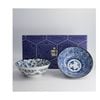 2pc Tokyo Design Porcelain Bowl Set Blue Japanese Pattern 19cm Gift Boxed