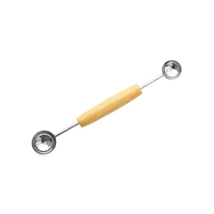 Cuisena Stainless Steel/Wood Melon Double Baller Scooper