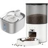 Advwin 4L Automatic Pet Feeder + 4L Stainless Steel Pet Water Fountain Smart Cat Feeder